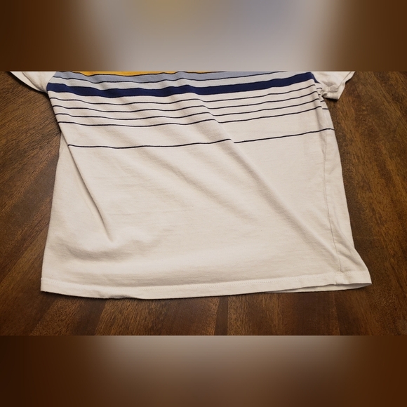 ME to WE Juniors Small Rainbow Stripe Cropped T-Shirt White Retro Tee - Picture 8 of 11